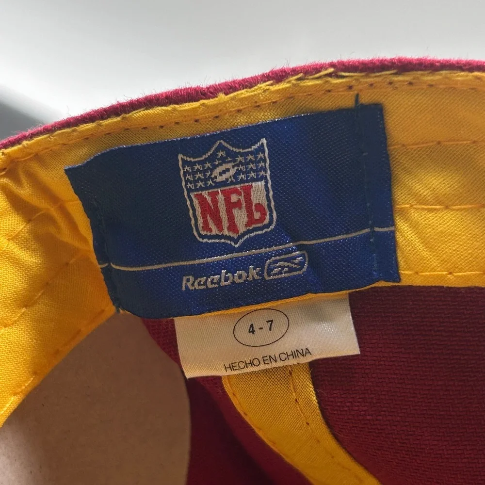 Vintage Washington Redskins Commander Hat Cap Youth Reebok NFL‎ Fitted Graphic